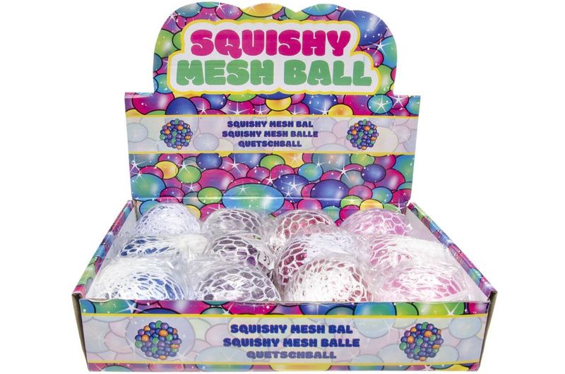 12er Set Knautschball mit Glitter im Netz Ø ca 6cm, 9268 QUETSCHBALL, GLITTER - Anti Stressball 12er Set Knautschball mit Glitter im Netz Ø ca 6cm, 9268 QUETSCHBALL, GLITTER - Anti Stressball