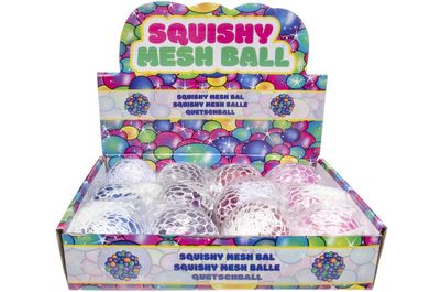 12er Set Knautschball mit Glitter im Netz Ø ca 6cm, 9268 QUETSCHBALL, GLITTER - Anti Stressball 12er Set Knautschball mit Glitter im Netz Ø ca 6cm, 9268 QUETSCHBALL, GLITTER - Anti Stressball