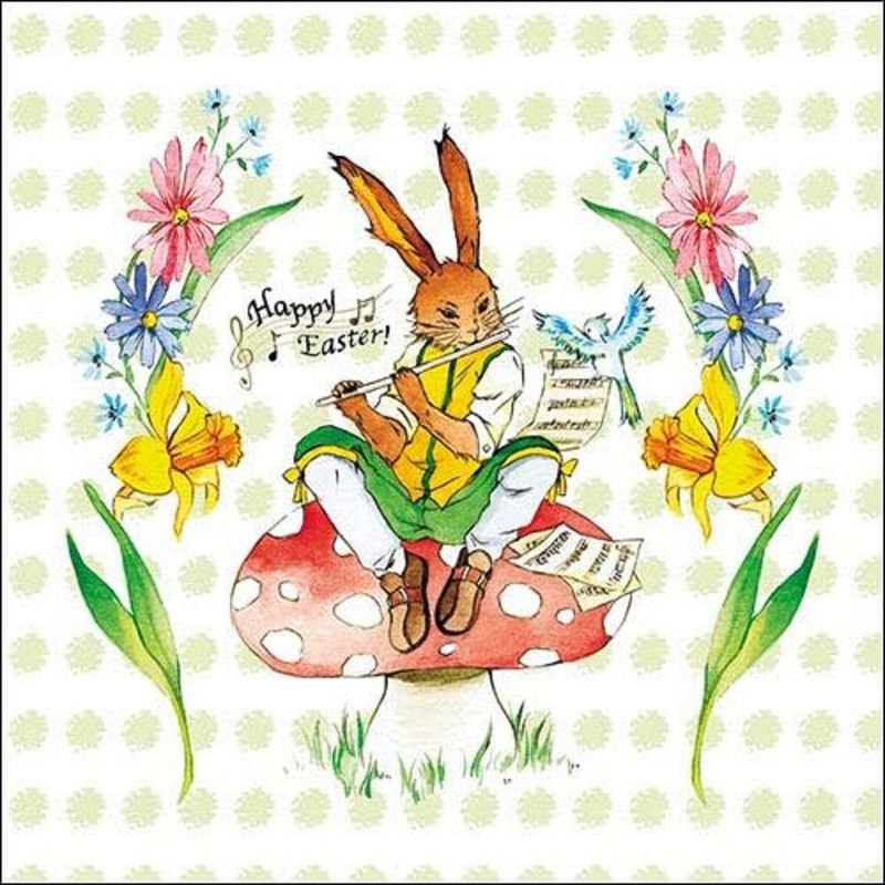 Ambiente Ostern Hase, Kaninchen , Easter Song Green Ostern, Frühjahr Sommer, Tisch-Deko - Decoupage , Serviettentechnik 33x33cm - 3 lagig Ambiente Ostern Hase, Kaninchen , Easter Song Green Ostern, Frühjahr Sommer, Tisch-Deko - Decoupage , Serviettentechnik 33x33cm - 3 lagig