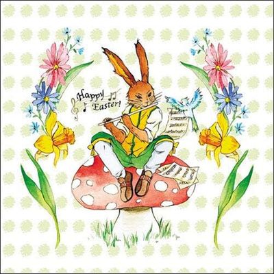Ambiente Ostern Hase, Kaninchen ,  Easter Song Green Ostern, Frühjahr Sommer, Tisch-Deko - Decoupage , Serviettentechnik 33x33cm - 3 lagig Ambiente Ostern Hase, Kaninchen ,  Easter Song Green Ostern, Frühjahr Sommer, Tisch-Deko - Decoupage , Serviettentechnik 33x33cm - 3 lagig