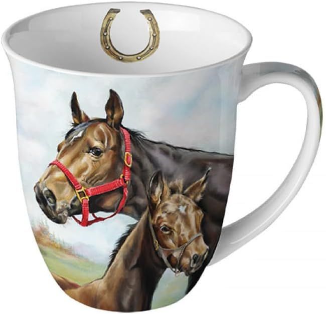 Ambiente Becher , Pferdeliebe, Pferde, Tiere/Planzen Kollektion - Tee/Kaffee Tasse, Porzellan