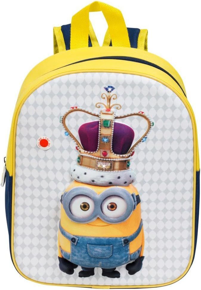 Minions Rucksack mit 3D Bild - Farbe Weiß/Gelb - Klassischer Kinderrucksack,  Kindertasche