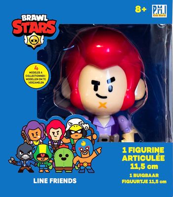 Brawl Stars, Farbe rot– 1 Figur mit Gelenken, 11,5 cm Brawl Stars, Farbe rot– 1 Figur mit Gelenken, 11,5 cm