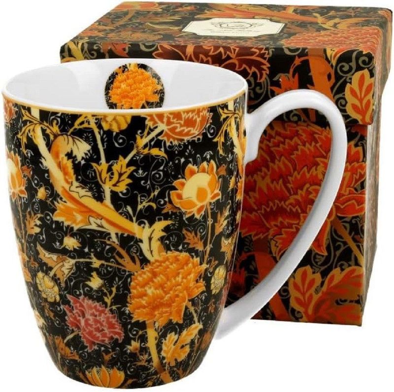 DUO ART GALLERY Klassischer Becher 380 ml CRAY FLORAL New Bone China Porzellan