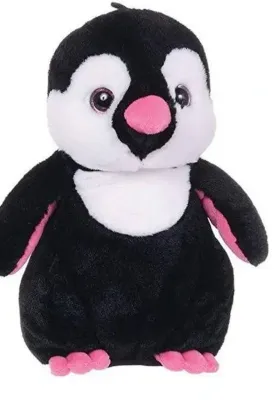 Kuscheliger Stofftier Pinguin aus Plüsch 27 cm mit rosa Glitzeraugen und rosa Schnabel, 1 Stück Paws - Landahl