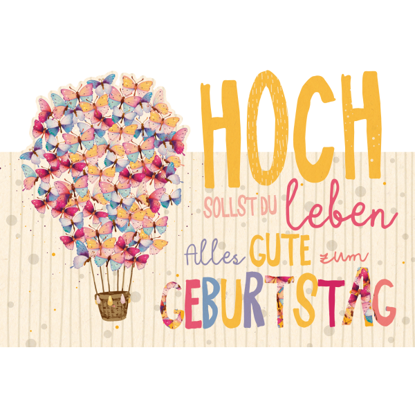 Geburtstag, Hoch, Schmetterlinge tragen Korb, Happy Birthday Motiv - Glückwunschkarte , Geburtstagskind, Karten, Grußkarten - Klappkarte  Skorpion Glückwunschkartenverlag