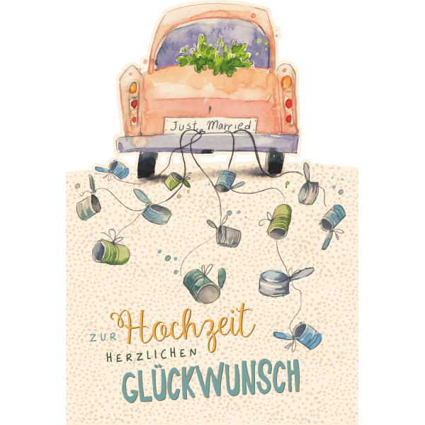 Hochzeit  Auto, Green Line Laser Art - Glückwunschkarte zur Hochzeit ,  hochwertige  Karten Grußkarten - Klappkarte  Skorpion Glückwunschkartenverlag