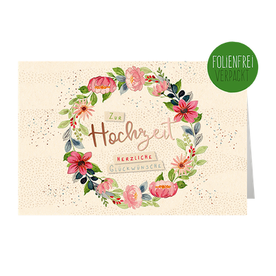 Hochzeit Green Line - Glückwunschkarte zur Hochzeit ,  hochwertige  Karten Grußkarten - Klappkarte  Skorpion Glückwunschkartenverlag