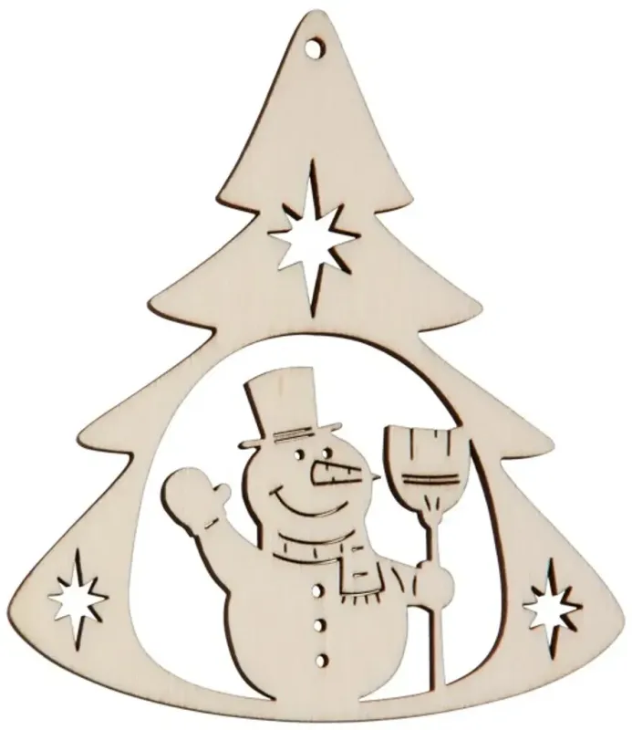 Hofmeister Kinder Fensterbild Schneemann / Tannenbau aus Holz Bastelartikel als Dekoration geeignet