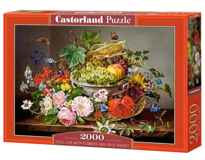 Castorland Puzzle 2000 Teile C-200658 Still Life with Flowers and Fruit Basket