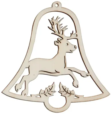 Hofmeister Fensterbild Hirsch  / Glocke aus Holz Bastelartikel als Dekoration geeignet