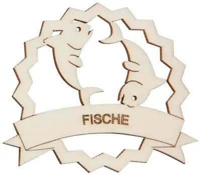 Hofmeister Sternzeichen Fensterbild Fische aus Holz Bastelartikel als Dekoration geeignet