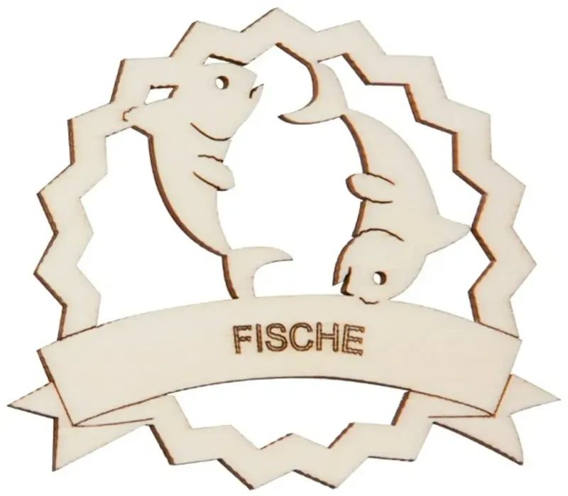 Hofmeister Sternzeichen Fensterbild Fische aus Holz Bastelartikel als Dekoration geeignet