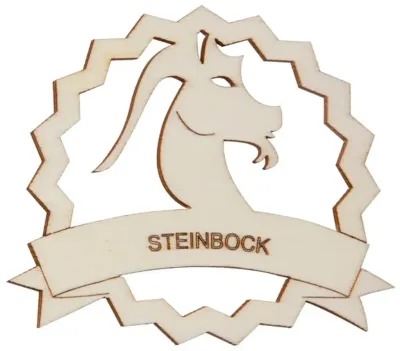 Hofmeister Sternzeichen Fensterbild Steinbock aus Holz Bastelartikel als Dekoration geeignet