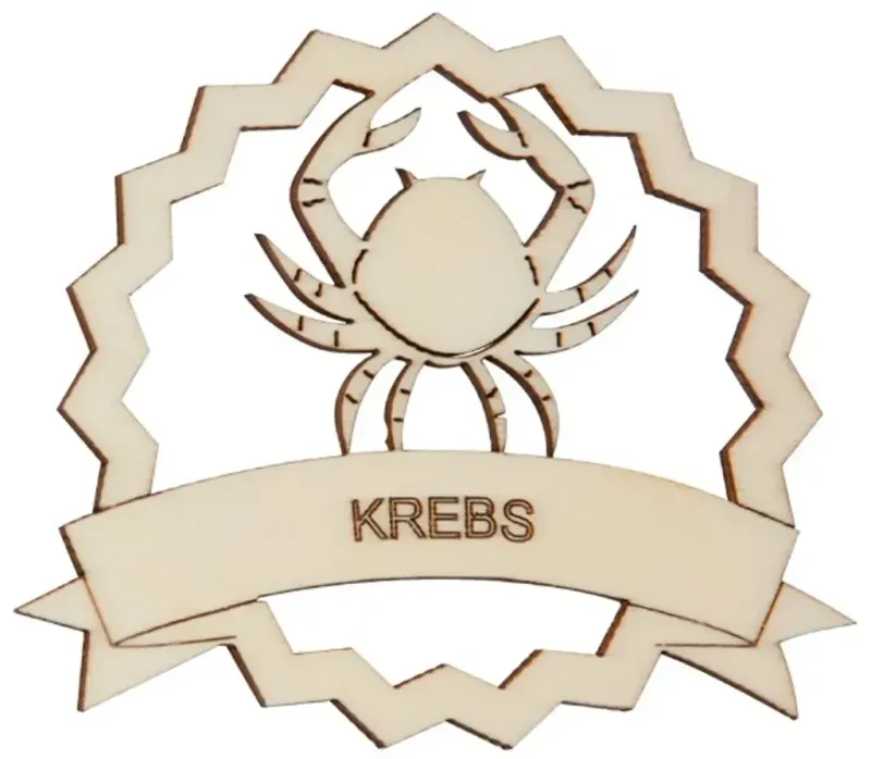 Hofmeister Sternzeichen Fensterbild Krebs aus Holz Bastelartikel als Dekoration geeignet