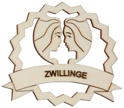 Hofmeister Sternzeichen Fensterbild  Zwillinge aus Holz Bastelartikel als Dekoration geeignet