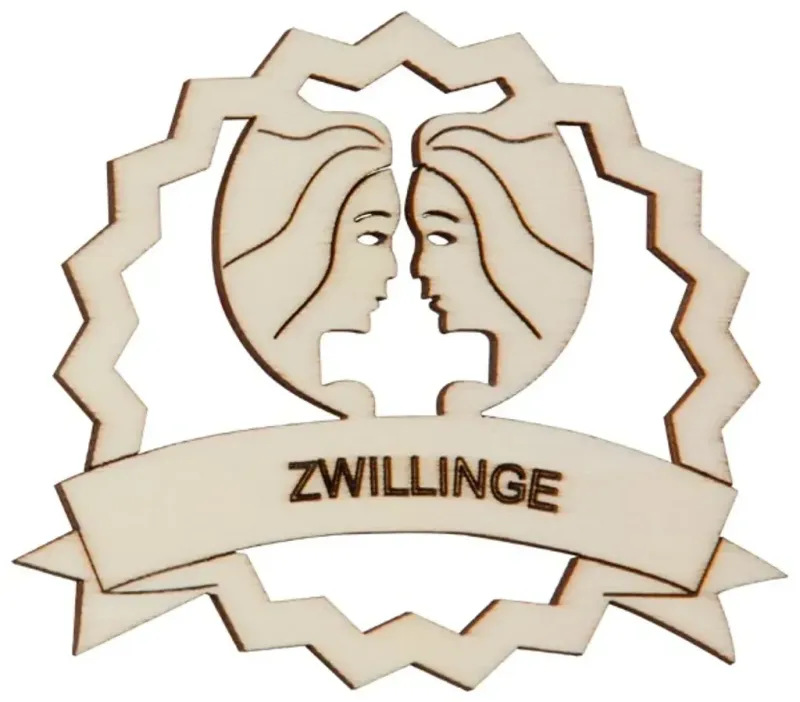 Hofmeister Sternzeichen Fensterbild  Zwillinge aus Holz Bastelartikel als Dekoration geeignet