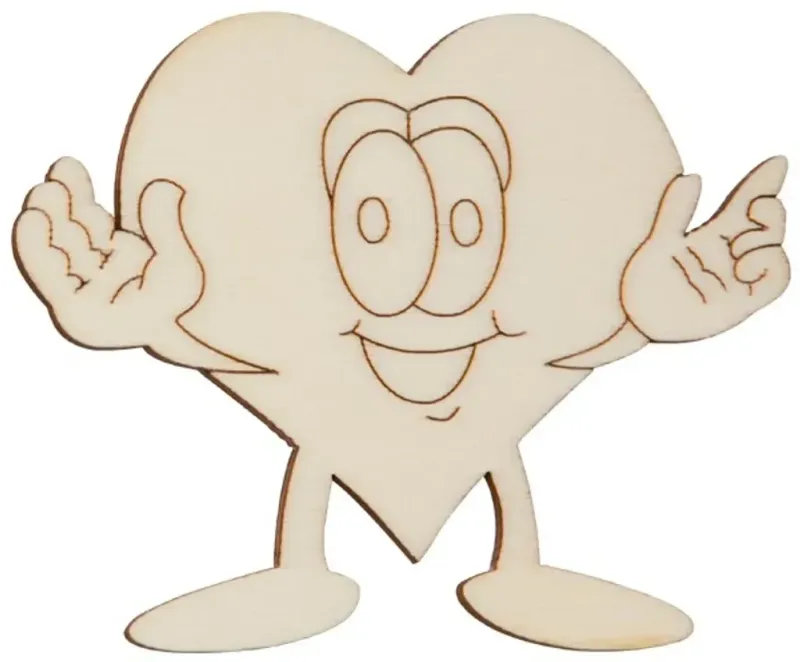 Hofmeister Kinder Fensterbild Emoji Herz aus Holz Bastelartikel als Dekoration geeignet