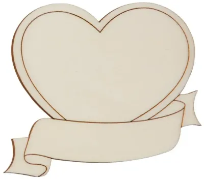 Hofmeister Fensterbild Herz mit Banner aus Holz Bastelartikel als Dekoration geeignet