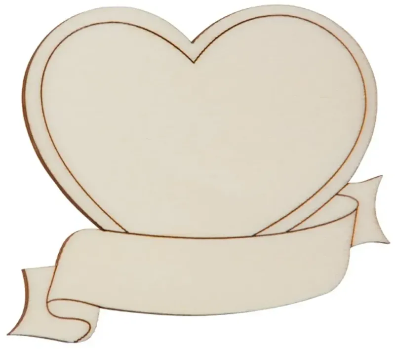 Hofmeister Fensterbild Herz mit Banner aus Holz Bastelartikel als Dekoration geeignet