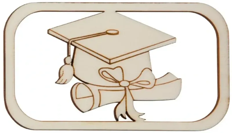 Hofmeister Fensterbild  Doktorhut aus Holz Bastelartikel als Dekoration geeignet