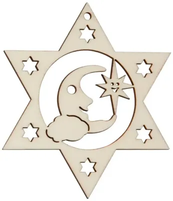 Hofmeister Kinder Fensterbild Mond und Sternchen aus Holz Bastelartikel als Dekoration geeignet