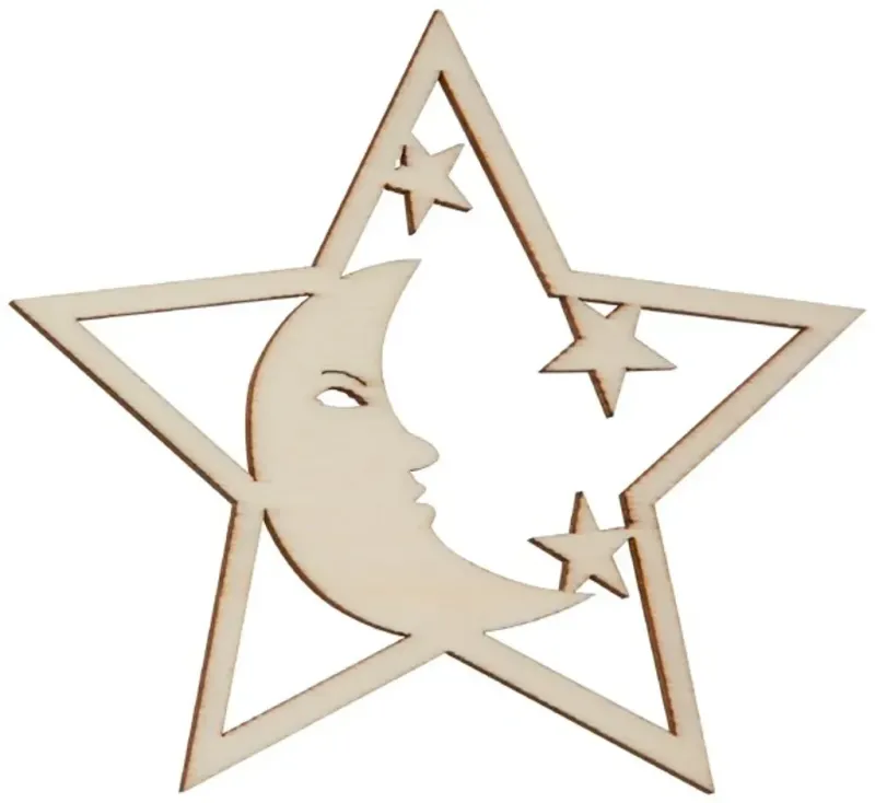 Hofmeister Kinder Fensterbild Mond / Stern aus Holz Bastelartikel als Dekoration geeignet