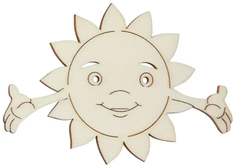 Hofmeister Kinder Fensterbild Sonne / lachendes Gesicht aus Holz Bastelartikel als Dekoration geeignet