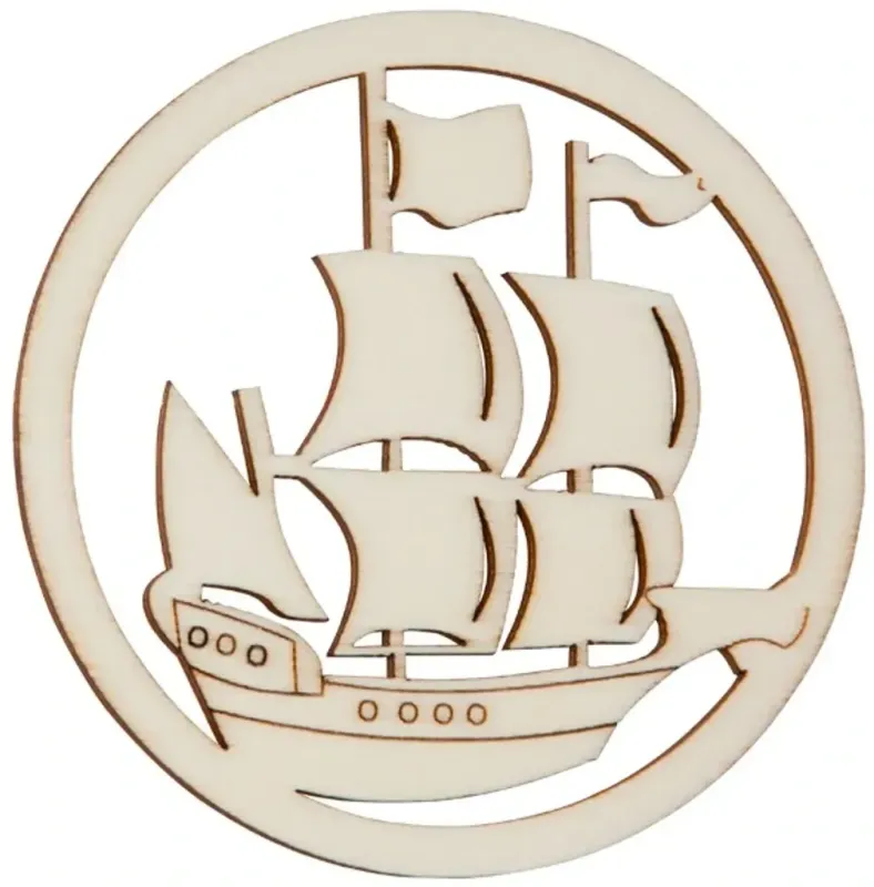 Hofmeister Kinder Fensterbild Segelschiff aus Holz Bastelartikel als Dekoration geeignet