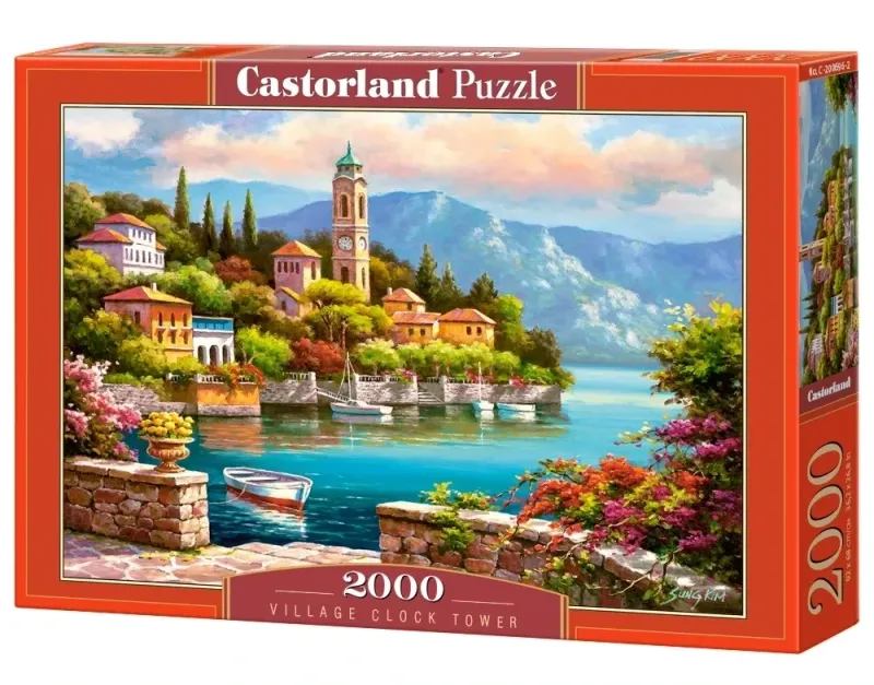 Castorland Puzzle 2000 Teile ,  Village Clock Tower, Uhrturm des Dorfes