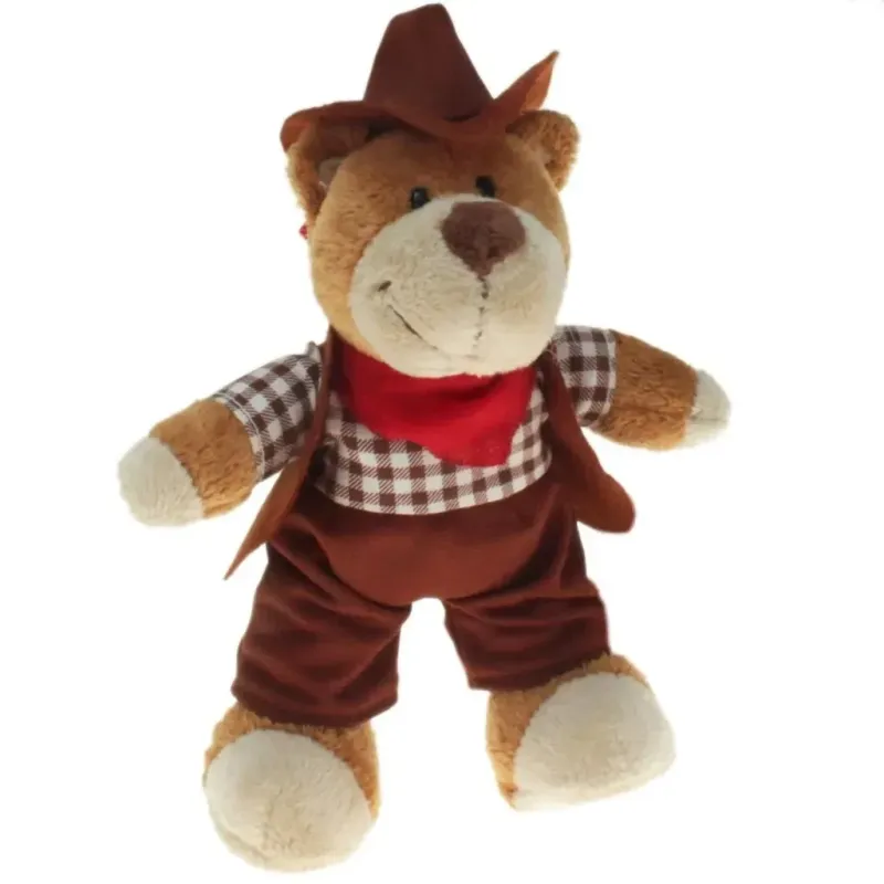 Bär mit Schal Plüsch ca. 18 cm / mit Hut / Kariert Anzug / Mitgebsel / Ideal als Geschenk, 1 Stück Krüger & Gregoriades Kuscheltier