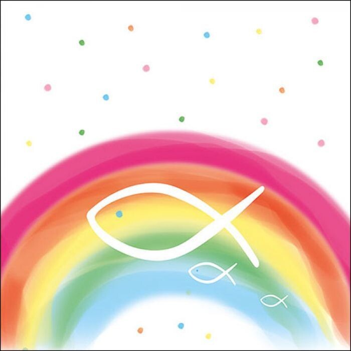 Regenbogenweiß - Rainbow white FSC Mix, 20 Stück Papierservietten, 3-lagig ca. 33cm