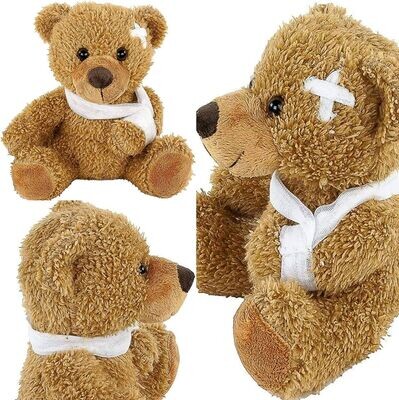 Gute Besserung Bär ca21x15x22cm, Kuscheltier, Plüschteddybär mit Verband, kranker Teddy, verletzter Plüschbär,