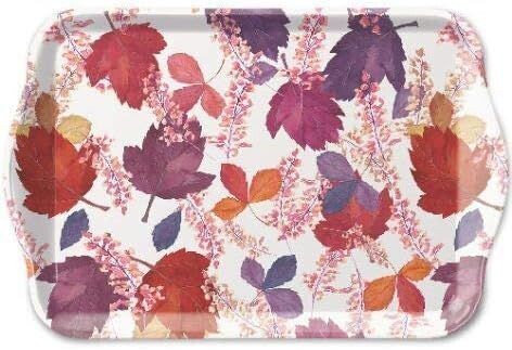Ambiente Tablett , Indian Sommer   ca. 13 x 21 cm, Frühstückstablett -Blumen - Pflanzen  , Kaffee, Tee und Espresso Serviertablett - Service- Tray