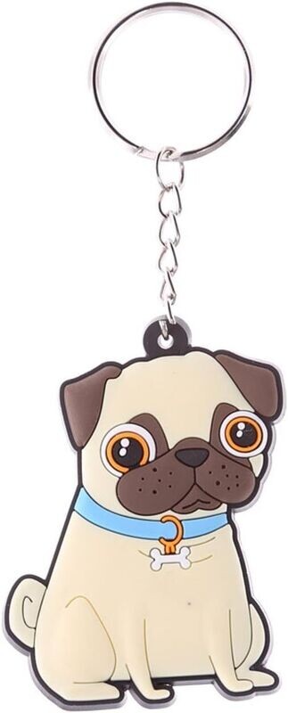 Hund anhänger Blau - Schlüsselanhänger, Mops-Design, Gesamtlänge 11 cm; Höhe 6 cm, Breite 4 cm, Tiefe 0,5 cm Hund anhänger Blau - Schlüsselanhänger, Mops-Design, Gesamtlänge 11 cm; Höhe 6 cm, Breite 4 cm, Tiefe 0,5 cm