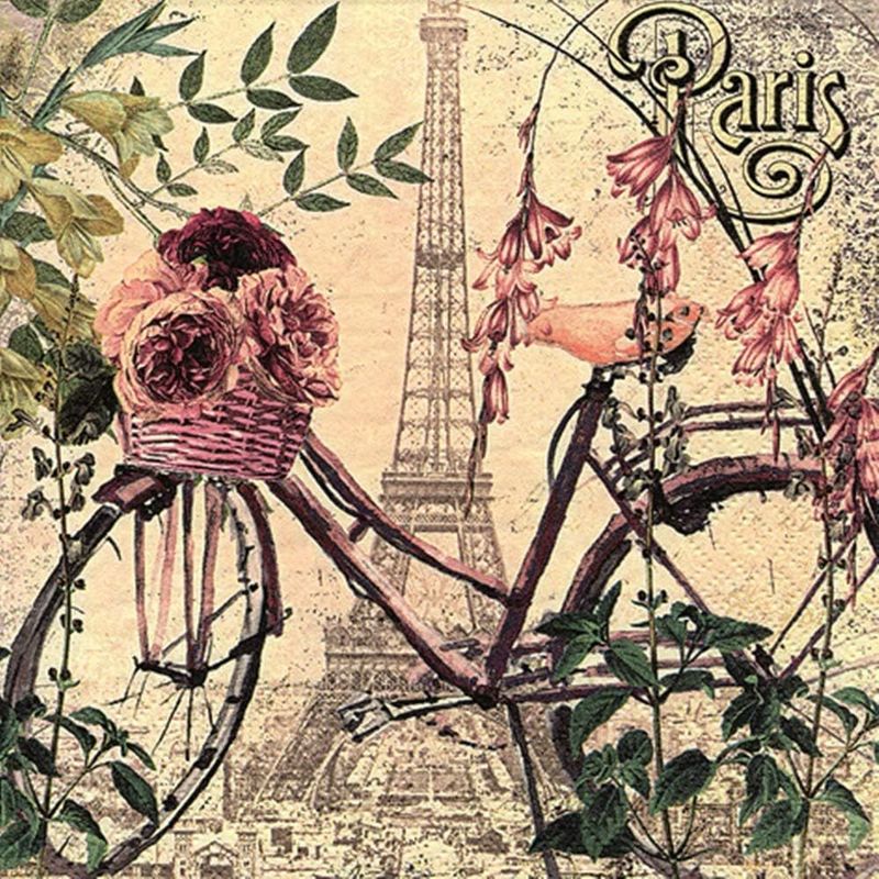 Carte Postale Paris, Frankreich, Tägliche Serviette, Blumen, Städte Motivservietten
