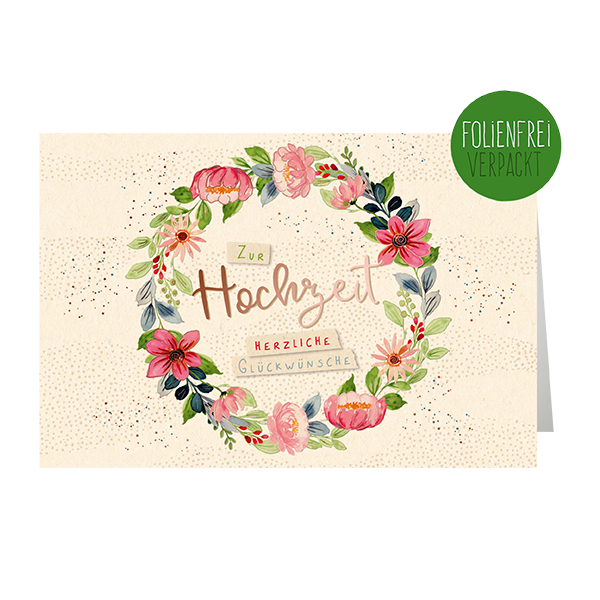 Hochzeit Green Line - Glückwunschkarte zur Hochzeit ,  hochwertige  Karten Grußkarten - Klappkarte  Skorpion Glückwunschkartenverlag