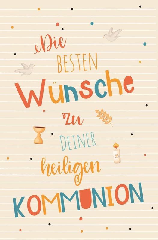 Kommunion,  Kommunionskarten  - Glückwunschkarte,  hochwertige Karten Grußkarten - Klappkarte Skorpion Glückwunschkartenverlag, 1 Stück