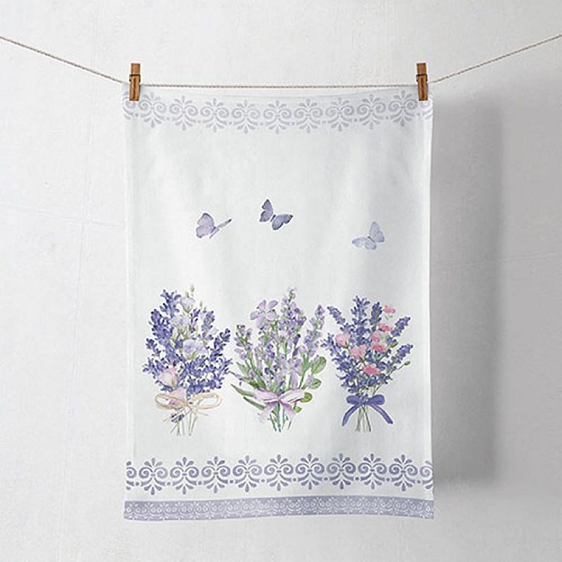 Geschirrtuch Ambiente Blumen, Tücher, Handtuch ca. 50x70cm aus Baumwolle -Dekoration, Küchentuch / Ideal als Geschenk -Kitchen towel Lovely lavender white Geschirrtuch Ambiente Blumen, Tücher, Handtuch ca. 50x70cm aus Baumwolle -Dekoration, Küchentuch / Ideal als Geschenk -Kitchen towel Lovely lavender white
