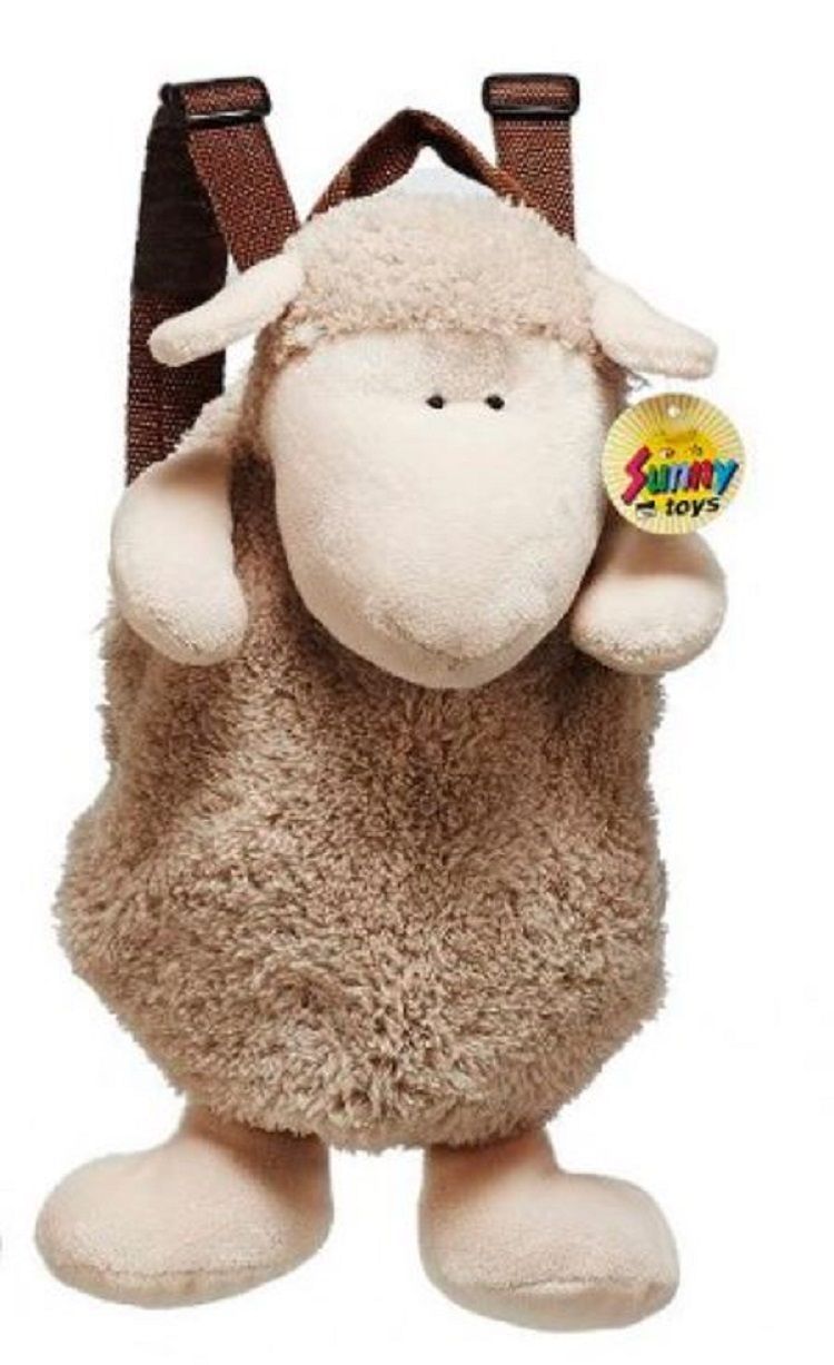 Schaf Rucksack aus Plüsch, 33 cm - Kinderrucksack - Lamm - Plüschtier- Kuscheltier