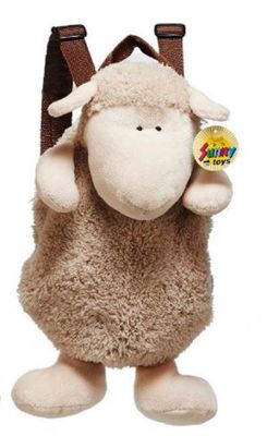 Schaf Rucksack aus Plüsch, 33 cm - Kinderrucksack - Lamm - Plüschtier- Kuscheltier