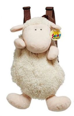 Rucksack Schaf aus Plüsch, 33 cm - Kinderrucksack - Lamm - Plüschtier- Kuscheltier