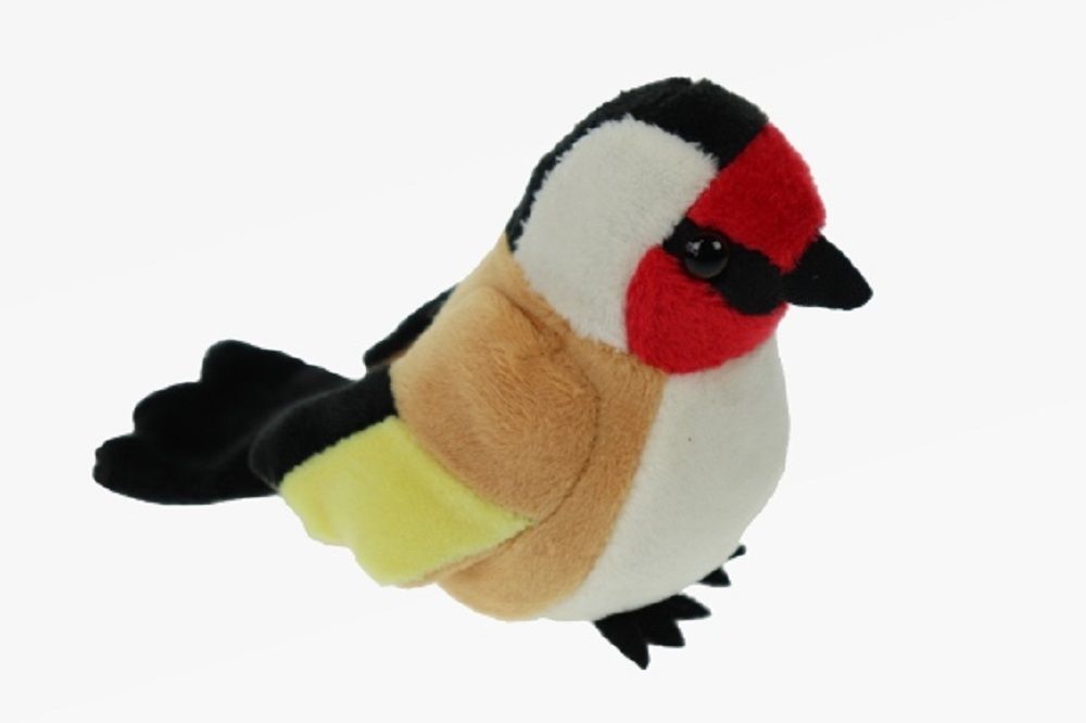 Cornelissen  Stieglitz ca. 12 cm, - Plüschtier / Kuscheltiere Vogel Plüsch - Tierliche Geschenke,  Stofftier