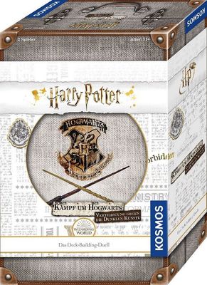 Kosmos Harry Potter – Kampf um Hogwarts: Verteidigung gegen die Dunklen Künste. Eigenständiges Deck-Building-Duell für 2 Spieler ab 11 Jahren.