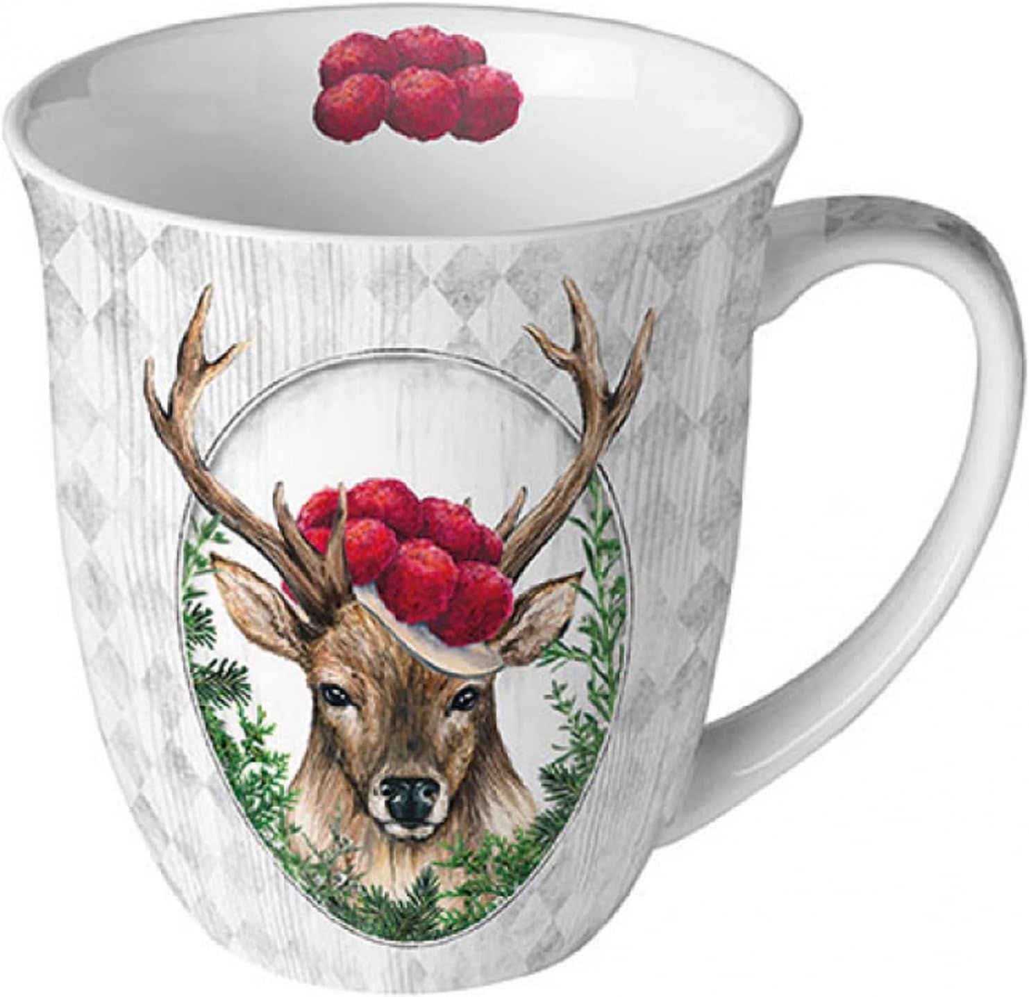 Hirsche - Mug 0.4 L Deer in frame - Herbst-, Winter-, Landhaus- oder Jagd- Schwarzwald Dekorationen - Ambiente Porzellanbecher Hirsche - Mug 0.4 L Deer in frame - Herbst-, Winter-, Landhaus- oder Jagd- Schwarzwald Dekorationen - Ambiente Porzellanbecher