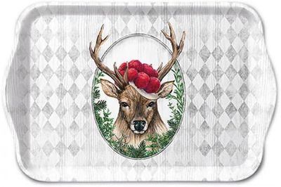 Ambiente Melamin-Tablett - dekorativem Hirschmotiv- Tray melamine 13x21 cm Deer in frame Ambiente Melamin-Tablett - dekorativem Hirschmotiv- Tray melamine 13x21 cm Deer in frame