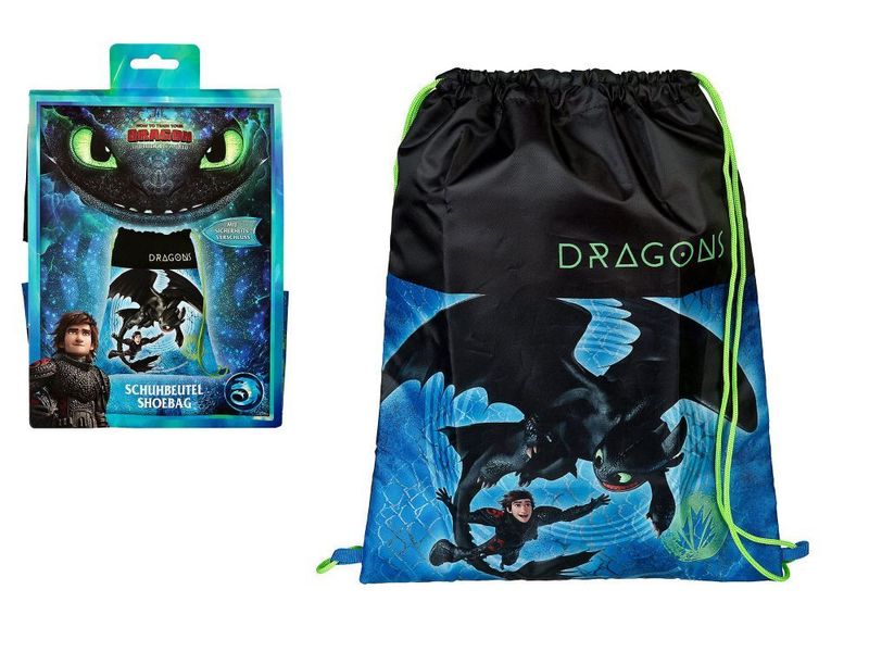 Drachen - Dragon Turnbeutel 40x32cm - Abmessungen: 22,5 x 17,3 x 2,6 CM (L x B x H) - Fans von „Drachenzähmen leicht gemacht“ Drachen - Dragon Turnbeutel 40x32cm - Abmessungen: 22,5 x 17,3 x 2,6 CM (L x B x H) - Fans von „Drachenzähmen leicht gemacht“