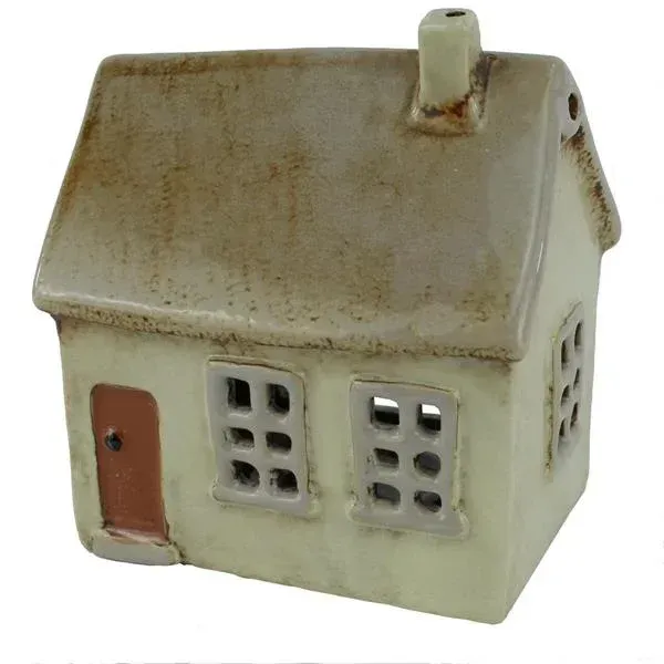 Windlicht, Haus, braun, Henkel, Keramik, 12,5x9x13,5cm Windlicht, Haus, braun, Henkel, Keramik, 12,5x9x13,5cm