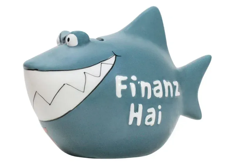 Sparschwein Company Hai Sparschwein Company Hai "Finanzhai" aus Keramik, Blau (B/H/T) 13x11x7,5 cm