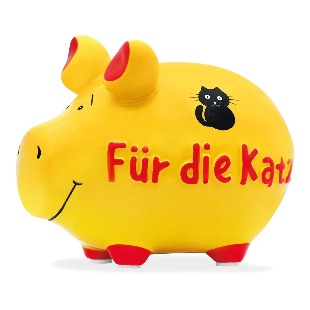Sparschwein Company Sparschwein Sparschwein Company Sparschwein "Für die Katz" aus Keramik, Gelb (B/H/T) 12,5x9x9cm Kleinschwein